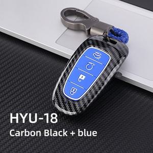 팰리세이드 사이드 ABS 카본 자동차 키 케이스 커버 키체인 현대 I30 코나 엔시노 솔라리스 아제라 그랜저