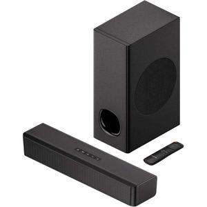 [관부가세포함] PHEANOO 2.1 TV용 컴팩트 사운드 바 서브우퍼 HDMI ARC/블루투스 5.0/광학