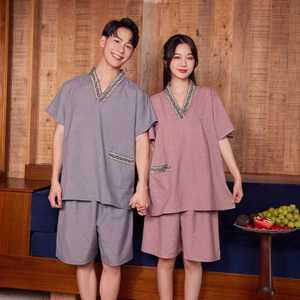 황토 찜질방옷 사우나복 순면 세트 여름 개량한복 여성용