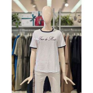 [갤러리아] 크로커다일레이디 배색 라운드 반팔 티셔츠 CLEMTS101
