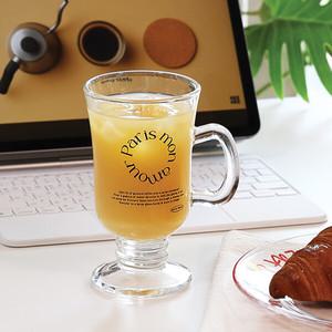 퀴진드마망 레터링 릴리 강화 유리컵 2P(250ml)