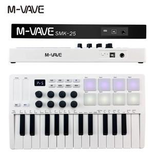 M-VAVE 25 키 MIDI 컨트롤러 키보드, 미니 휴대용 USB 키보드, 피아노 MIDI 키보드 컨트롤러, 8 RGB 백라이