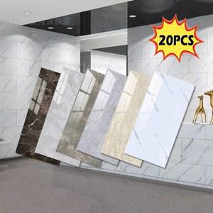 10 20Pcs 자기 접착제 대리석 타일 스티커 방수 30cm x 60cm 타일 바닥 스티커 PVC 타일 주방 욕실 벽 스티커