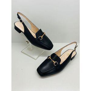 [갤러리아] 고세 데일리 여성 홀스빗 스퀘어 로퍼 슬링백 힐 GDO5S026 블랙 2cm