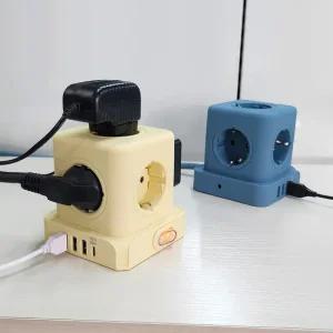 [비오스홈] QB-01 5구 고용량 4000W 큐브 스위치 멀티탭 (USB/C타입 20W 고속충전)