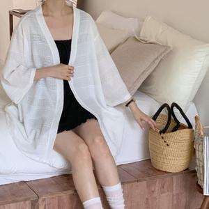 [다잇템] 여자 휴양지룩 스카시 여름로브 칠부 아방핏 롱가디건