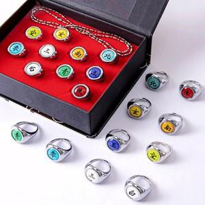 10 개/대 나루토 아카츠키 Itachi 금속 반지 코스프레 액세서리 Jewerly 소품 소년 액션 피규어 선물