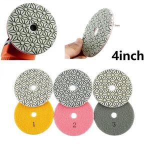 1PC 4 인치 100mm 건식/습식 다이아몬드 연마 패드 3 단계 디스크 화강암 대리석 콘크리트 석재 연삭 도구