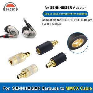 OKCSC 헤드폰 컨버터 커넥터 MMCX 케이블 Sennheiser IE100pro IE400 헤드셋에 연결 오디오 잭 어댑터