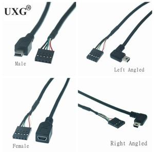 미니 소형 5핀 남성 - 여성 USB 커넥터 PCB 마더보드 케이블 90도  2.54