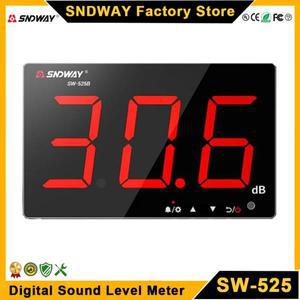 SNDWAY SW-525 디지털 사운드 레벨 미터 벽 장착 소음 데시벨 dB 검출기 전문 30-130dB