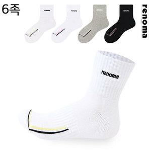 레노마 여성 스포츠 네모라인 쿠션 단목 양말 RM8541 6족 무배