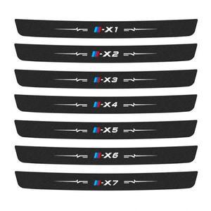 자동차 인테리어 탄소 섬유 씰 플레이트 보호 필름, 트렁크 문턱 스티커, BMW X 시리즈 로고 데칼