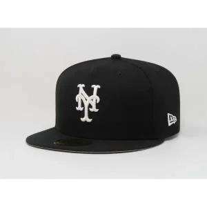 [관부가세포함] New Era 59Fifty 남성용 캡 MLB 베이직 뉴욕 메츠 블랙 화이트 피티드 5950