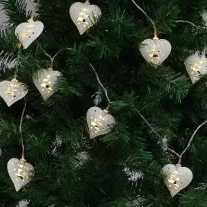 USB 하트 X-MAS 가랜드전구 LED 웜색 2M 10구