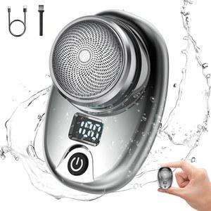 & 초강력 모터 소형 전동 면도기 전기 휴대용 USB TYPE C 충전식 6중날 회전식 물세척 가능 IPX7방수 건습양용 LED배터리표시 경량 여행 출장 휴대 편리 차내 상비 일본어 사용설명서 첨부 남자에게 줄 생일 선물