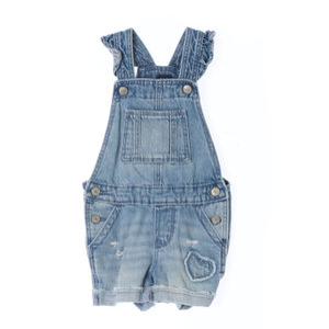 GAP BABY 패치워크 디테일 연청 하프 데님 오버롤 KIDS-85
