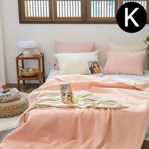 고품질 해피니 이불 순면 60수 피그먼트 워싱 스프레드 킹 K (핑크) (WFIYV9P)