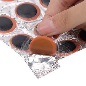 48pcs 고무 펑크 패치 자전거 타이어 튜브 수리 키트 접착제 없음 내부 도구