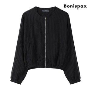 [보니스팍스] 시스루 스트라이프 블루종 점퍼 (XP7JP001M0)