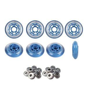 플레이어가 선택한 롤러 하키 휠 힐로 세트 72mm 80mm 소프트 블루 인라인 스케이트 ABEC 5 베어링