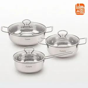 BASS 스테인레스 인덕션 편수18cm냄비 양수20cm 냄비전골26cm냄비 냄비3종세트