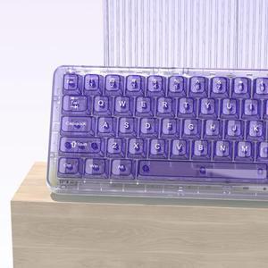 115키 보라색 투명 클리어 키캡 크리스탈 세라믹 PC RGB 빛나 MDA 프로파일 MX 스위치 키보드용