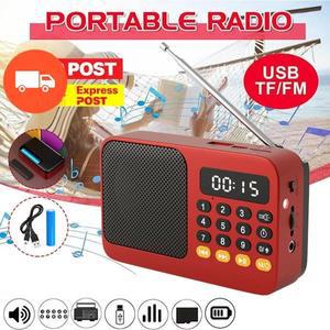 휴대용 라디오 USB 충전식 FM 다기능 LED 디스플레이 레코더 스피커 손전등 고감도
