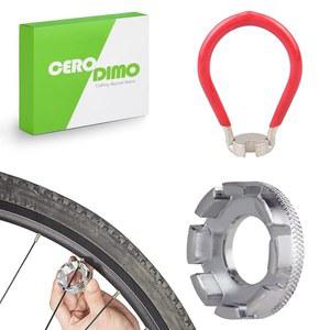 CeroDimo 2Pcs 자전거 스포크 렌치 도구, 경화 강철 6-in-1 림 조정 렌치, 바퀴 수리용 장력계