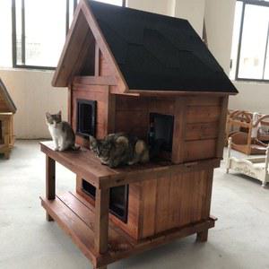 원목 고양이집 예쁜 숨숨집 고양이 80X80X135CM 실외 캣타워 가구