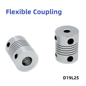 D19L25 34mm 5mm 10mm 스테퍼 모터 커플러 샤프트 링 용 알루미늄 Z 축 유연한 3D 프린터 부품