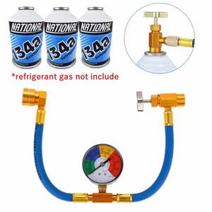 Freon r134a 자동차 에어컨 리필 호스 키트 저압 밸브 코어 실린더 냉매 도구