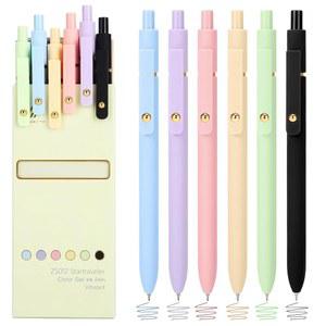 다오완스 컬러 젤 펜, 0.5mm 파인 포인트 리트랙터블, 일기용 컬러풀 학용품, 간호사 및 청소년 선물, 여성용 스타킹 스터퍼(6Pcs-에스테틱 컬러)