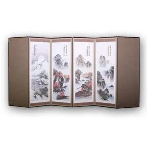 [콩심팥심]미니병풍 산수화 옥비단전통공예 미니산수화병풍 옥비단전통병풍
