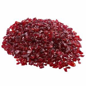 VEVOR 파이어 글라스, 10파운드/4.5kg 무연 및 고온 저항 벽난로 바위, 3/4인치/19.05mm 반사 파이어핏 유리 테이블용 고광택 석재 조경, 빨간색