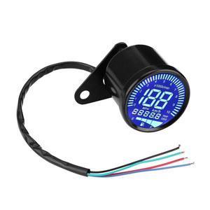 디지털 모터사이클 속도계 킨소 12V DC 유니버설 LED 백라이트 타코미터 오일 레벨 미터 전압계 블랙