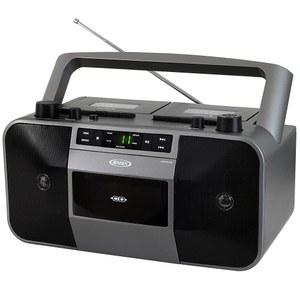 JENSEN MCR-1500 휴대용 스테레오 CD 플레이어 및 듀얼 데크 카세트 플레이어/ , AM/FM 라디오, 그레이