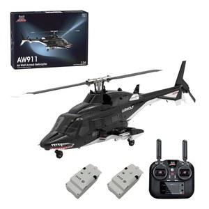 라조돈 울프부시 AW-911 에어-울프 RC 헬리콥터, 6G/3D 스턴트 모드와 GPS 비행 제어 시스템을 갖춘 1/34 스케일 2 4G 9CH 플라이바리스 헬리콥터 모델, 초보자를 위한 항공기 RTF 버전
