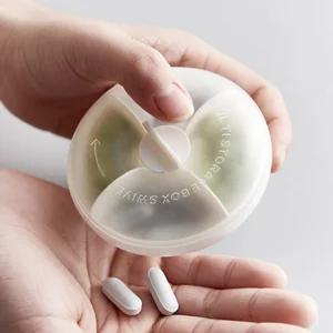 여행휴대용 다용도 상비약 영양제 보관 4칸 도넛 알약 케이스 핸디 사이즈