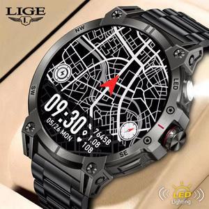 LIGE 2025 야외 군용 스마트 시계 남자 1.85 ''HD 스크린 나침반 760mAh 대형 배터리 블루투스 통화 Smartw