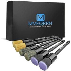MVEQRRN 6pcs 자동차 디테일링 브러시 세트-2pcs 멧돼지 털 브러시, 에어 벤트용 2pcs 울트라 소프트 노 스크래치 내부 외관용 가죽 시트