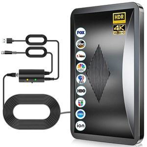 2025 업그레이드된 TV 안테나, 2200마일 이상 주행 거리, 스마트 실내/외 4K 로컬 채널용 디지털 최고의 증폭기 신호 부스터/두꺼운 동축 케이블을 갖춘 증폭된 HDTV 안테나 장거리