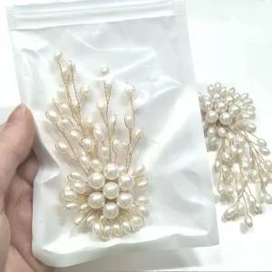 진주 꽃 브모던로치 혼주 악세서리 한복브로치
