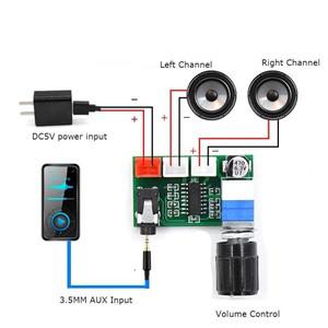 2x3W PAM8403 2.0Ch AUX 미니 소형 디지털 듀얼 채널 오디오 증폭기 3W + DIY 스피커 USB 5V 소형 스테레오