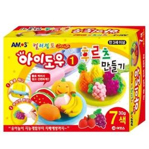 컬러 점토 아이도우 후르츠 만들기/음식 키트 공작 촉감 놀이 아동 유아 칼라 찰흙 공예 세트 어린이 미술