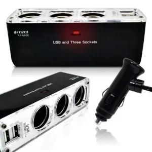 로제트 차량용 3구잭RX-6800 USB 2포트추가