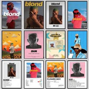 Tyler The Creator 프랭크 오션 블론드 포스터 힙합 래퍼 가수 스타 밴드 음악 커버 카페 홈 벽 아트 캔버