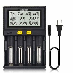 [미국배송] MIBOXER 18650 배터리 충전기 스마트 유니버설 4베이 자동 LCD 디스플레이 고속 충전 리튬 이온 LIFEPO4 NI-MH NI-CD AA AAA C 18350 18500 18700 20700 21700 26650 RCR123