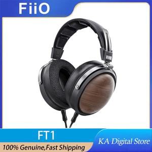 FiiO FT1 유선 헤드폰 폐쇄형 오버이어 나노우드 복합 다이어프램 스튜디오용 미국산 블랙 컵