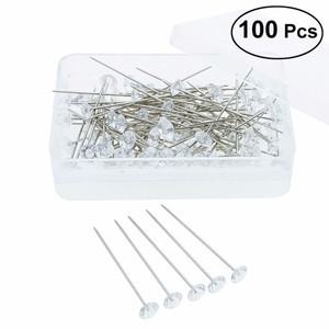 100 피스 크리스탈 바늘 진주 웨딩 부케 핀 코사지 꽃 Diamante 장식 8mm 단추 구멍